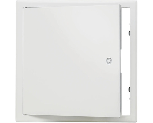 Revisionstür Softline Stahlblech verzinkt weiß RAL 9016 mit versenktem 4-Kantverschluß und 1-teiliger Rahmen 150 mm x 150 mm Revisionsklappe mit Drehverschluss