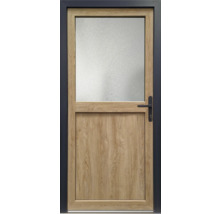 Haustür mit Glaseinsatz und Holzdekor