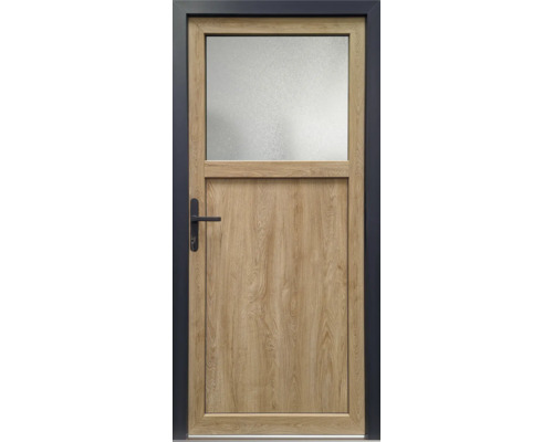 Nebeneingangstür Pro M01 weiß/turner oak 1080x2080 mm DIN Links Tür mit Glaseinsatz und Türgriff