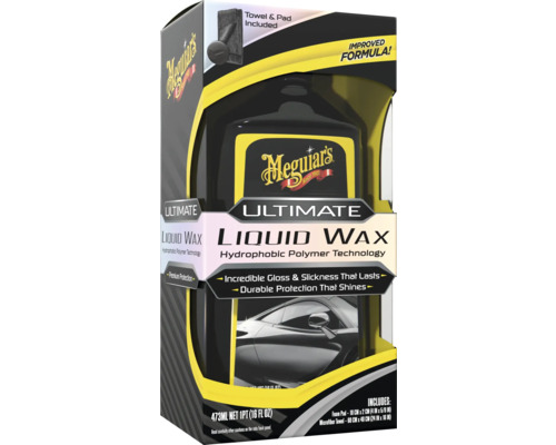 Meguiar's Autowachs Ultimate liquid 473ml Meguiars Ultimate Liquid Wax, 473 ml Flasche mit Schaumstoffpad und Mikrofasertuch