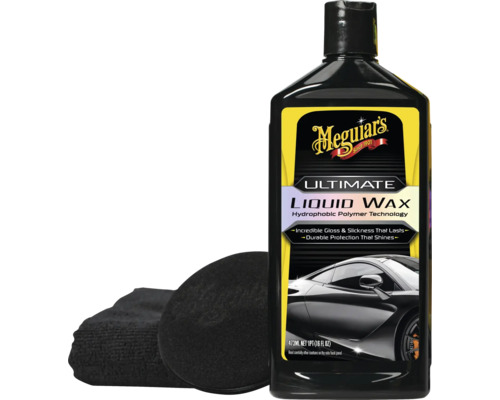 Meguiars Ultimate Liquid Wax mit Auftragspad und Mikrofasertuch