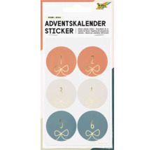 Adventskalender Aufkleber mit Zahlen und Schleifen