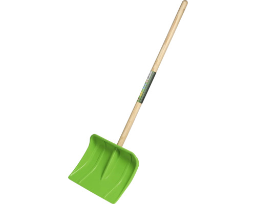 Schneeschieber für Kinder FloraSelf Floralie Gärtnern mit Kids 79 cm grün Grüne Schneeschaufel mit Holzstiel