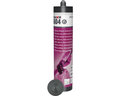 Akkit 604 Sanitär Silikon anthrazit matt 310 ml Akkit 604 Sanitär Silikon, matte Anthrazit Farbe, 310 ml Kartusche