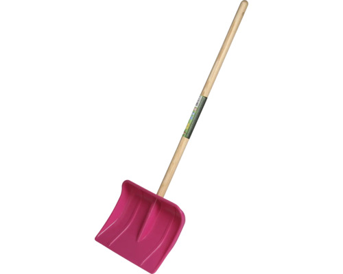 Schneeschieber für Kinder FloraSelf Floralie Gärtnern mit Kids 79 cm pink Schneeschaufel aus Kunststoff mit Holzgriff