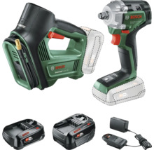 Bosch UniversalPumpe 18V und Bosch UniversalImpactDrive 18V-350 mit Akkus und Ladegerät