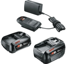 Bosch Akku Set mit Ladegerät und zwei Akkus, 2.0 Ah und 4.0 Ah
