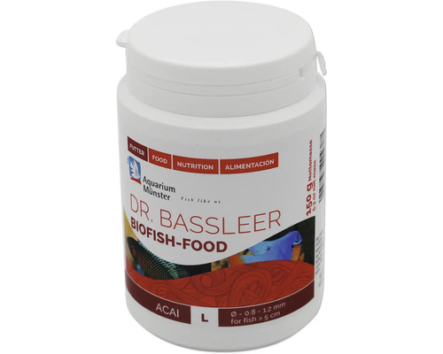 Aquariumfischfutter Aquarium Münster Dr. Bassleer Biofish Food Acai L 150 g ⌀ 0,8 - 1,2 mm Dr. Bassleer Biofish-Food für Fische, 150 Gramm