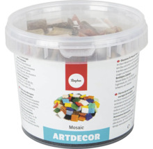 Mosaiksteine in transparenter Kunststoffbox