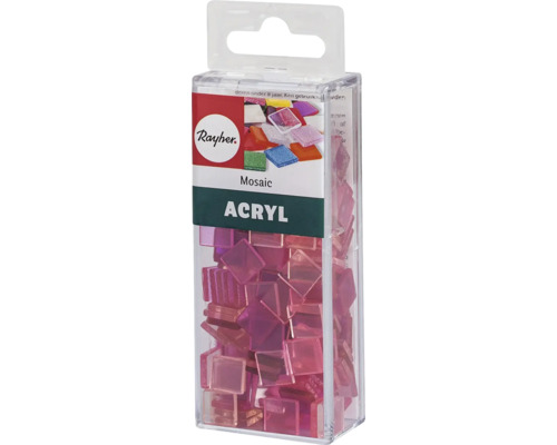 Rayher Mosaiksteine aus Acryl in einer transparenten Verpackung.