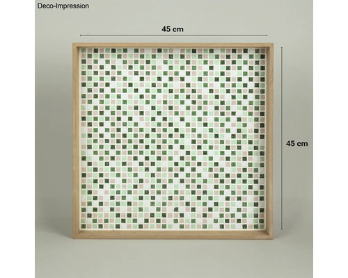 Quadratisches Tablett mit Mosaikmuster, 45 cm Kantenlänge