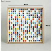 Tablett aus Holz mit Mosaikmuster, 40 Zentimeter