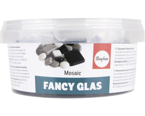 Mosaiksteine aus durchgefärbtem Glas in Dose