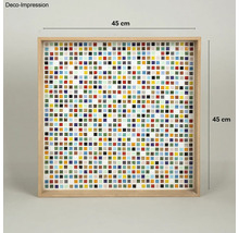 Dekorationstablett mit Mosaikfliesen und Holzrahmen, 45 cm