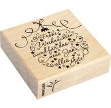 Holzstempel mit Weihnachtsgruß