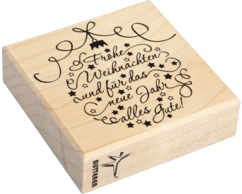 Holzstempel mit Weihnachtsgruß