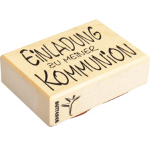 Stempel mit der Aufschrift Einladung zu meiner Kommunion