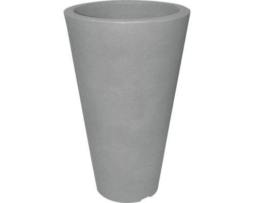 Grauer Pflanzkübel in konischer Form