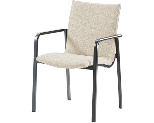 Gartenstuhl mit Armlehnen und Textilbezug