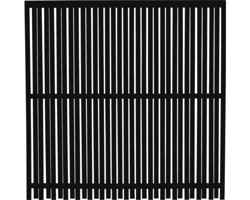 Hauptelement PLUS Nagano 180 x 180 cm RAL 9005 schwarz Holzzaun mit vertikalen Latten für den Garten