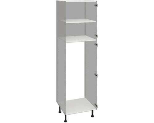 PICCANTE Smart Bodenpaket zu Hochschrank für Kühlschrank 2 Drektüren weiß zerlegt "Nr. 48" Küchen-Hochschrank mit Einlegeböden und Füßen