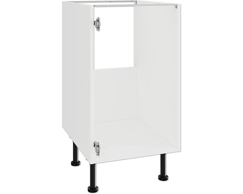 PICCANTE Smart Spülen-Unterschrankkorpus für 1 Drehtür BxTxH 45 x 55,5 x 70,4 cm weiß zerlegt "Nr. 33" Küchenunterschrank mit schwarzen Füßen und Scharnieren