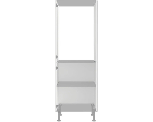 Weißer Hochschrank mit drei Einlegeböden und Füßen