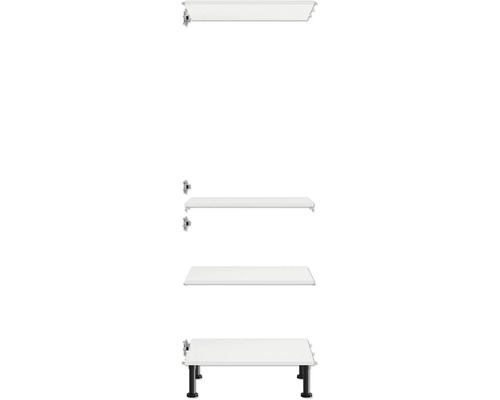 Badezimmer Waschbeckenunterschrank mit vier Ebenen und schwarzen Füßen