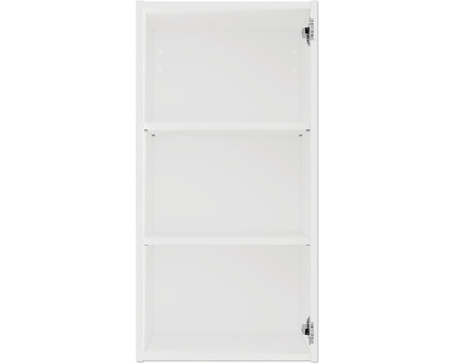 Offener Badezimmerschrank mit drei Regalböden