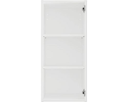 Offener weißer Hängeschrank mit zwei Regalböden