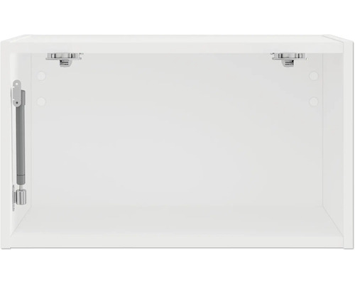 Innenansicht eines weißen Küchenschranks mit Befestigung