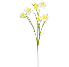 Künstliche Narzissenblüte mit grünen Stielen und gelb-weissen Blüten
