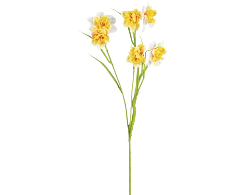 Kunstblume Narzisse mit gelben und weißen Blüten