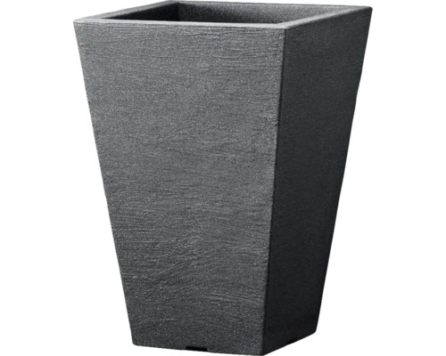 Grauer, quadratischer Pflanzkübel