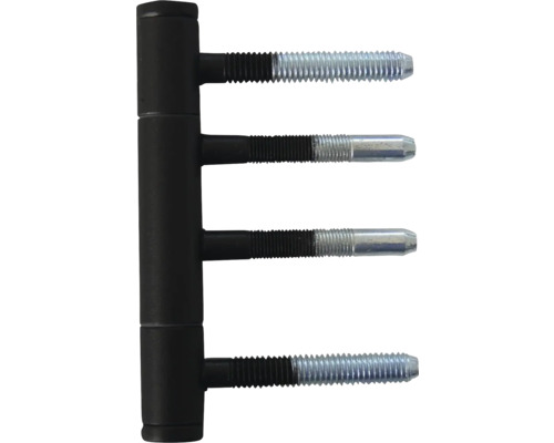 Türband 3-teilig Ø 15 mm schwarz matt inkl. Nylonhülse 2 Stück Scharnier mit Schraubstiften