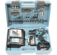 Makita Akku-Bohrschrauber Set mit Bits, Bohrern und zwei Akkus im Werkzeugkoffer