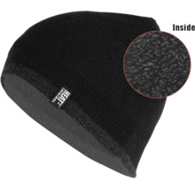 Schwarze Strickmütze mit Innenfutter und Heat2 Original Logo
