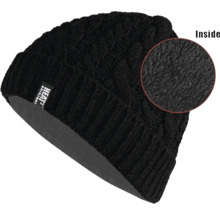 Schwarze Strickmütze mit Innenfutter