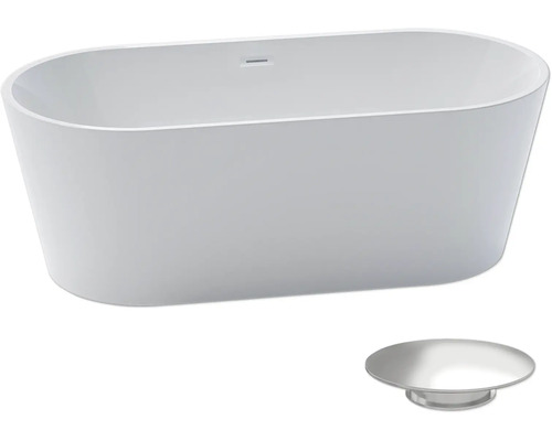 Freistehende Badewanne mit Ablaufgarnitur