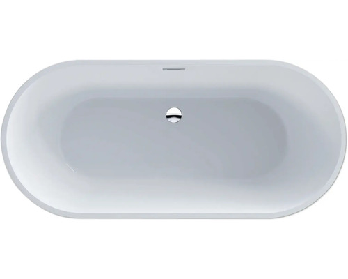 Oval geformte Badewanne von oben