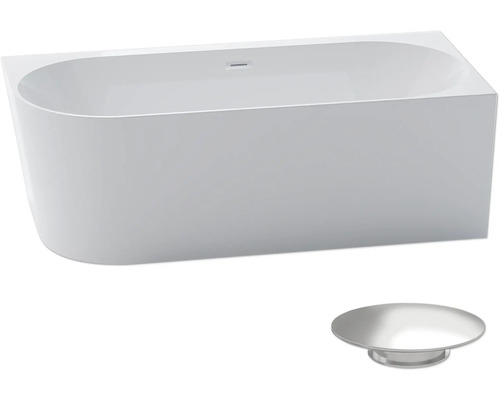 Rechteckige Badewanne mit Ablaufgarnitur