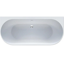 Freistehende Badewanne mit Überlauf und Ablaufgarnitur