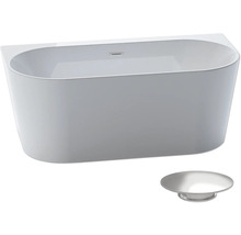 Freistehende Badewanne mit Überlaufschutz und Ablaufgarnitur