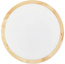 Runde Deckenleuchte mit Holzrahmen