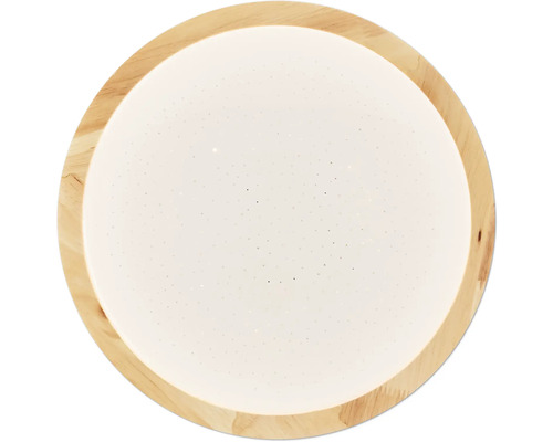 Runde Deckenleuchte mit Holzrahmen