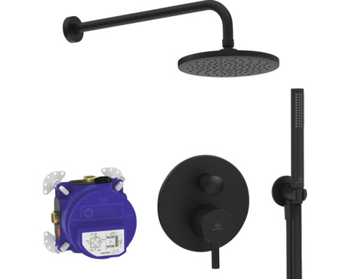 Duschsystem mit Kopfbrause, Handbrause, Thermostat und Unterputzbox