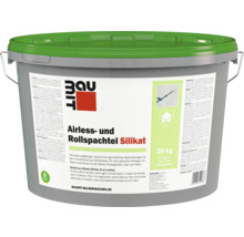 Eimer mit Airless- und Rollspachtel Silikat von Baumit, 20 Kilogramm