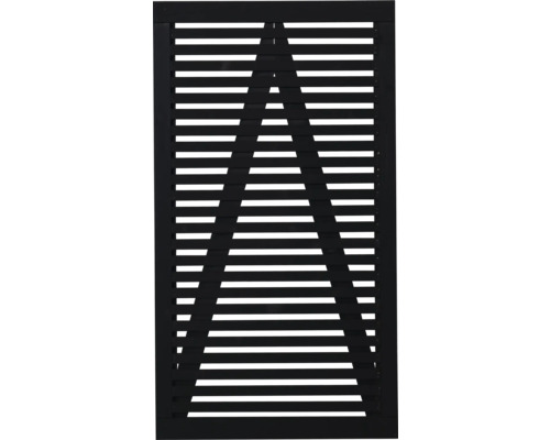 Holzfensterladen mit horizontalen Lamellen und Dreiecksdesign