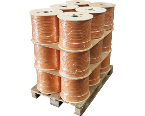 Palette mit Spulen von Bindedraht