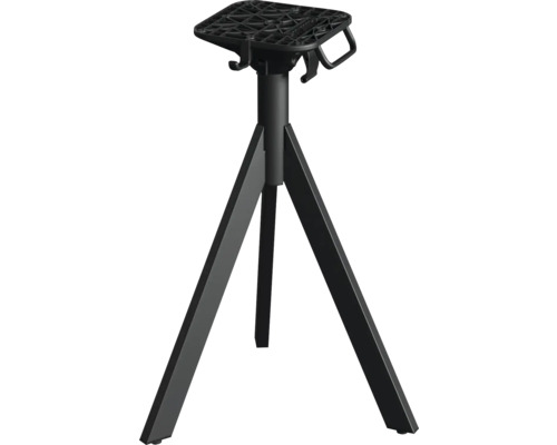 Schwarzer Fliesenlegerbock mit Stativbeinen und quadratischer Auflagefläche